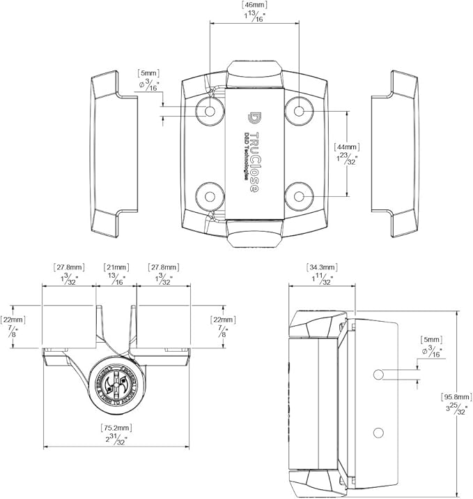D&D Technologies TruClose Regular Duty Gate Hinges, for Self Closing Metal Gates up to 66 Pounds, Black, 2 Count