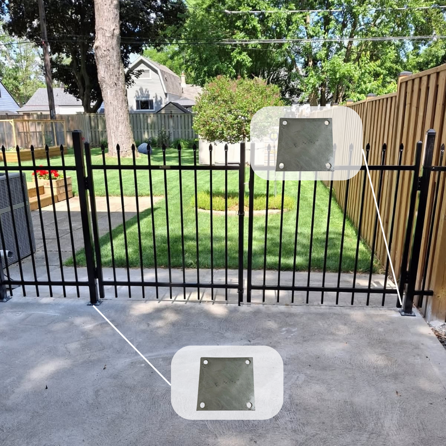Anchor Base Plate Industrial Galvanized 4"