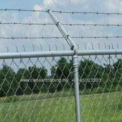 Barbed Wire Arm 45 Degree Industrial Galvanized Metal