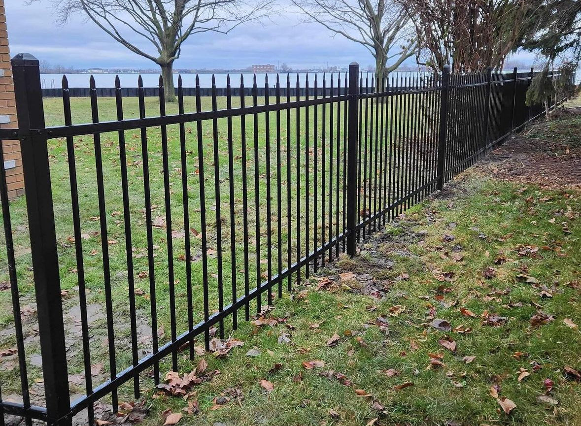 Classic Style 2-Rail (5') Black Ornamental Wrought Iron Panel