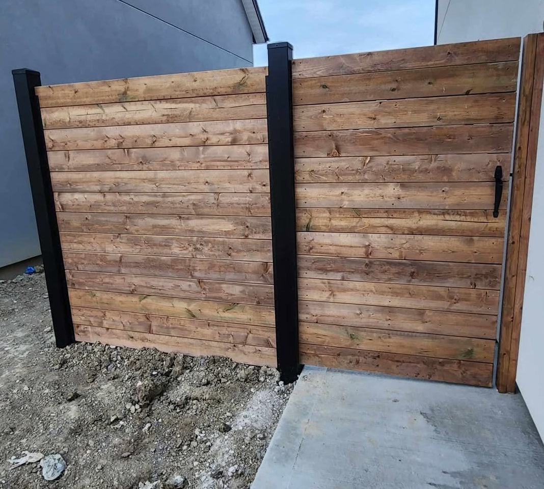 73" x 1" Aluminum U-Channel Black - Horizontal Style Fence