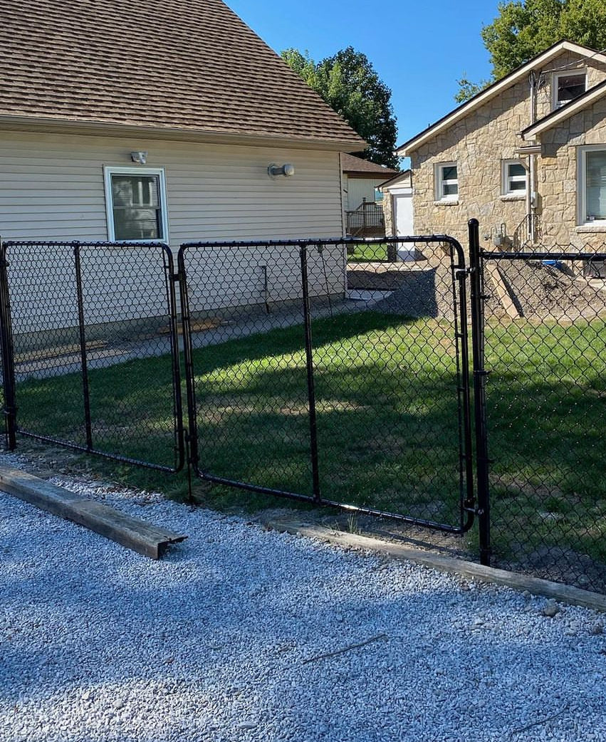 Double-Swing Gate Hardware Kit 1-7/8" Black Coated Steel