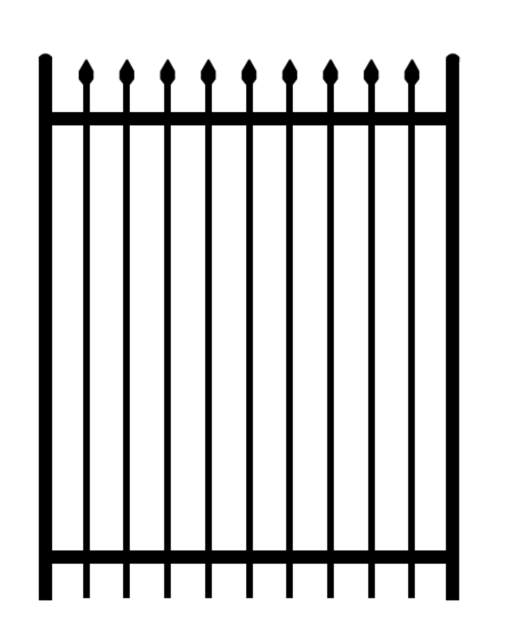 Classic Style 2-Rail (5' H x 4' W) Ornamental Wrought Iron SS-Gate