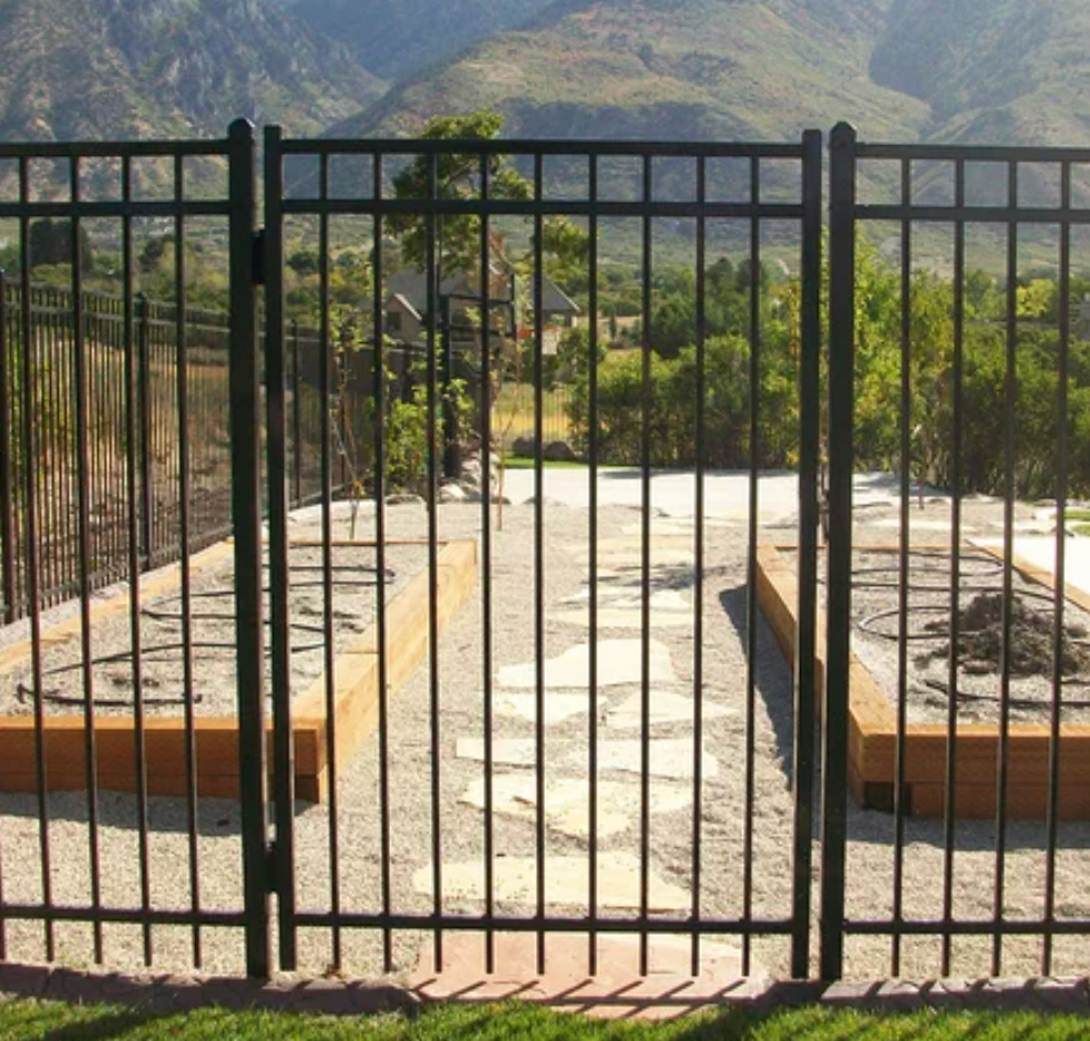 Majestic Style 3-Rail (5' H x 4' W) Ornamental Wrought Iron Black SS-Gate