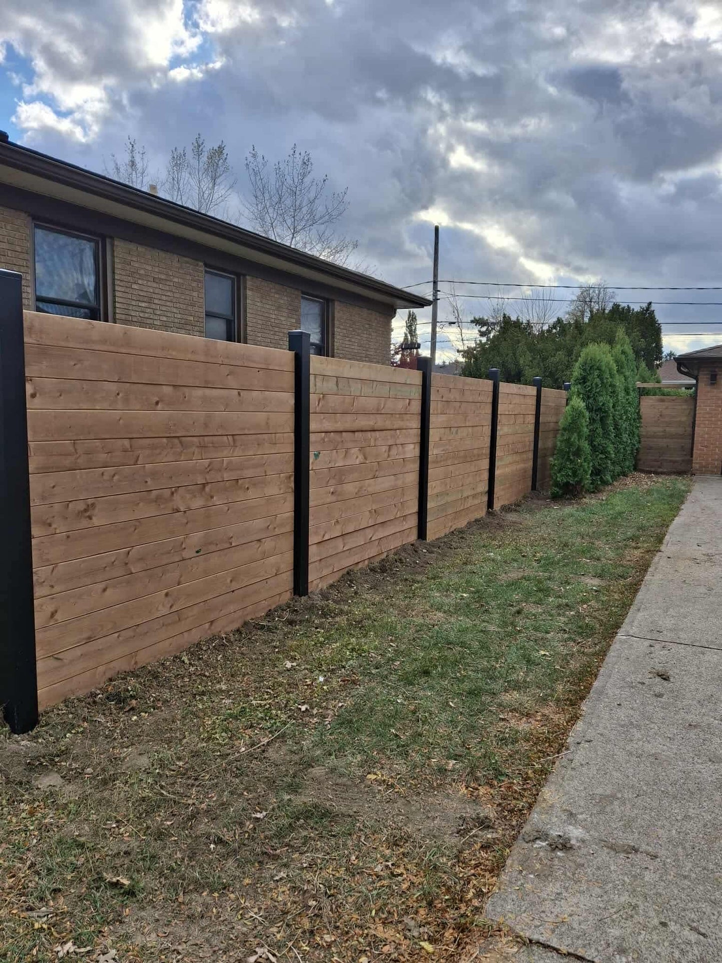 73" x  1" Aluminum U-Channel Black - Horizontal Style Fence