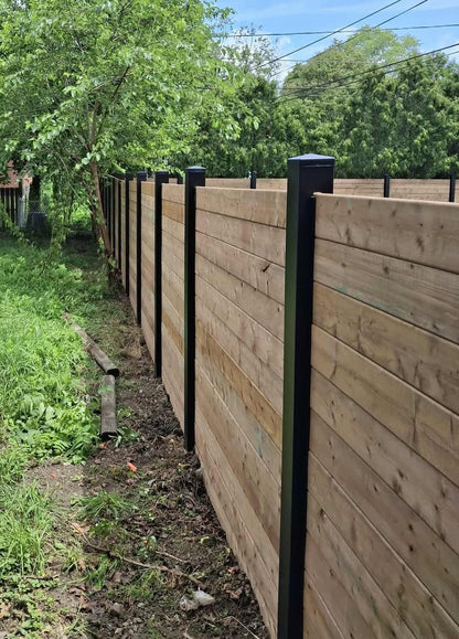 73" x  1" Aluminum U-Channel Black - Horizontal Style Fence