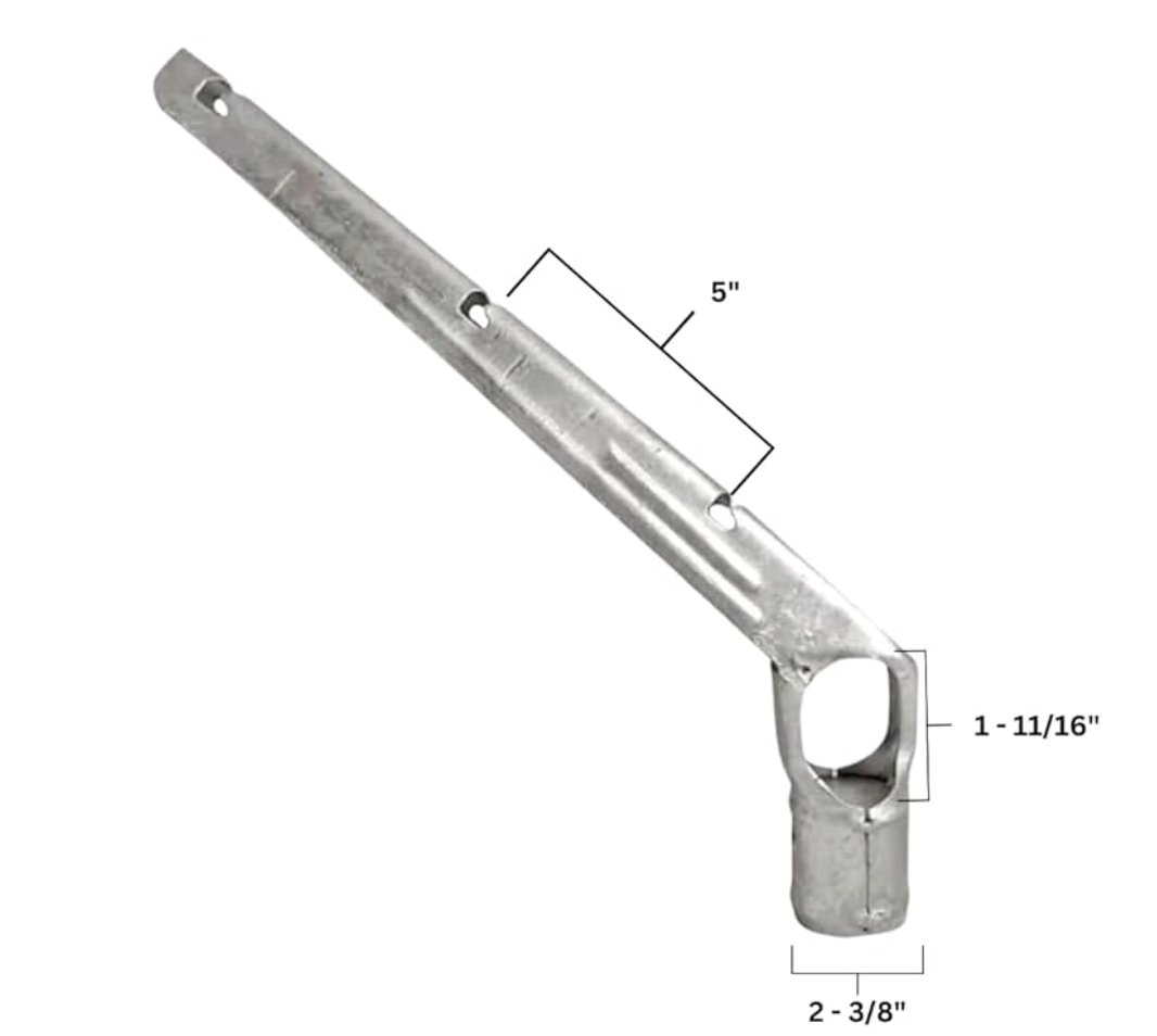 Barbed Wire Arm 45 Degree Industrial Galvanized Metal